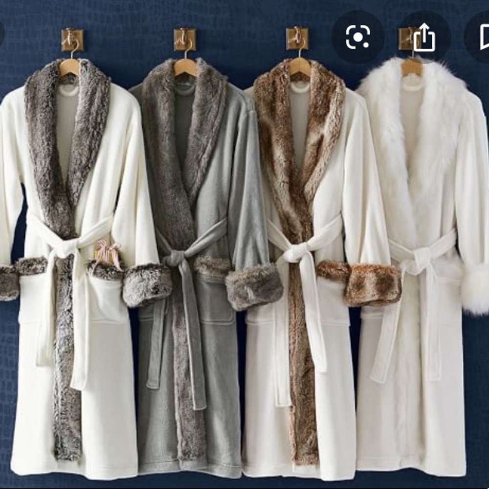 Pottery Barn faux fur robe